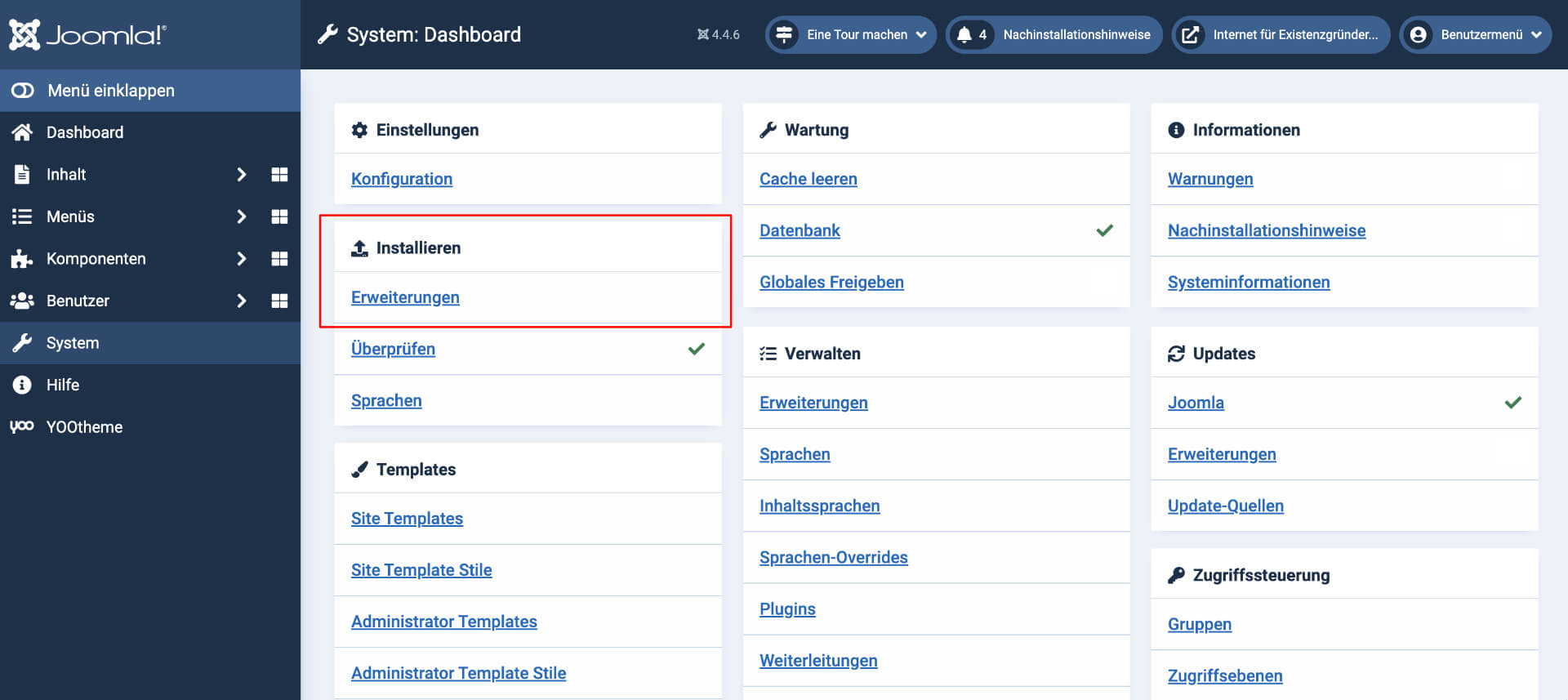 Joomla Erweiterungen installieren